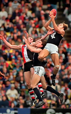 1996 Rd 9 - Kouta takes a classic grab over Sexton & Hall.