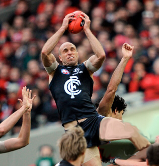 Juddy takes a screamer in the 2011 Elimination Final.