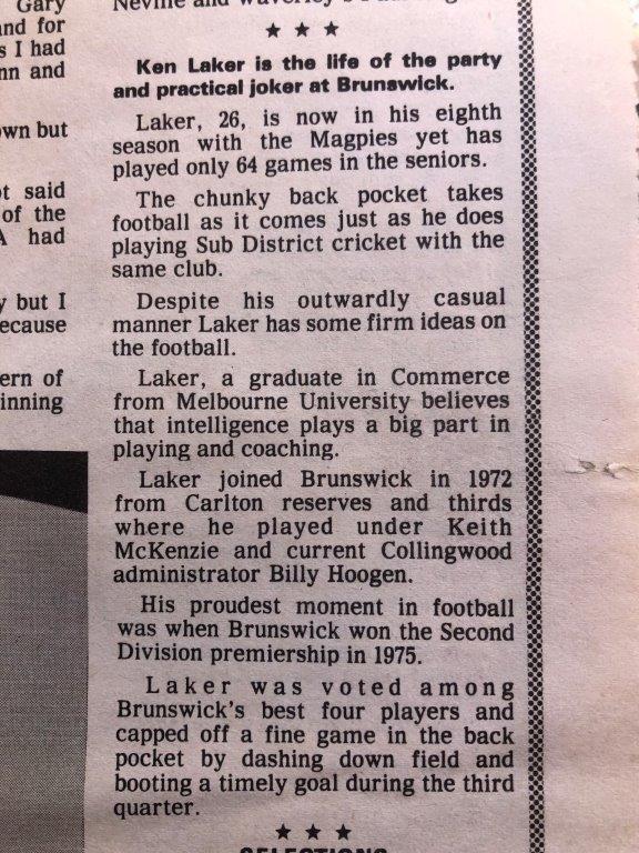 1980 - Former Blue Ken Laker snippet.