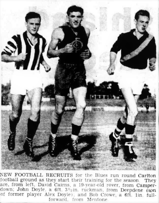 1954 David Cairns, John Doyle with Bob Crowe
Trove; Herald March 10 (p24)