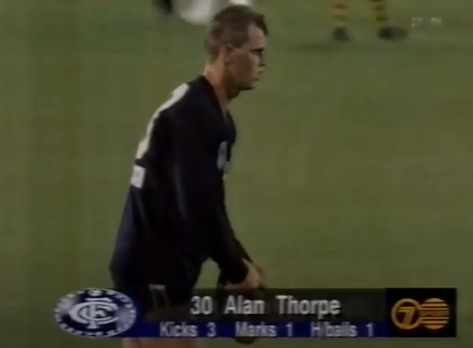 1995 - Alan Thorpe lines up for goal in pre-season game.