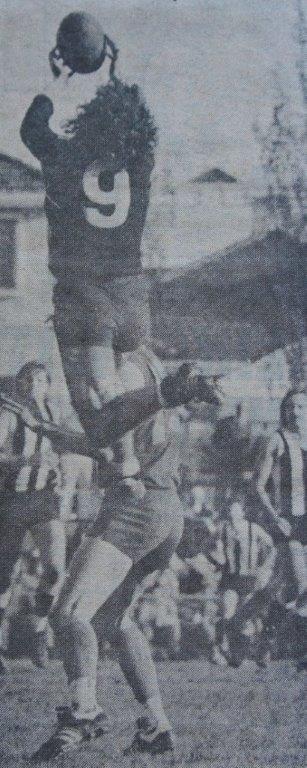 1975 – Former Blue; Brunswick’s Ken Laker takes a screamer in the VFA 2nd Division Grand Final win over Camberwell.