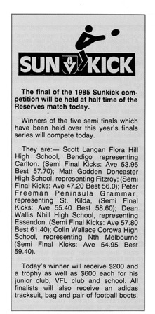 1985 Sunkick Final - Scott Langan.