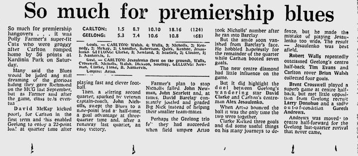 1973 Rd 1 - Carlton vs Geelong Match Review.