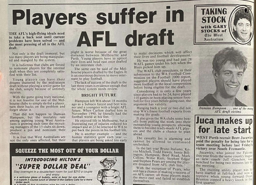 1992 - Former Blue; Damian Hampson article.