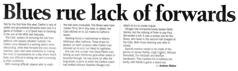 1998 Rd 11 - Match Review Vs Geelong.