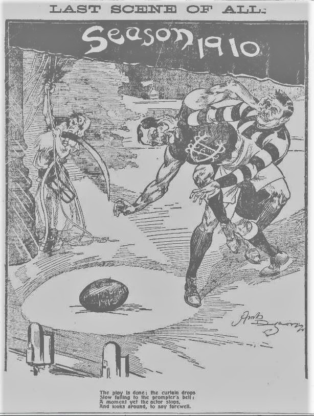 1910 Carlton v Collingwood GF cartoon 
Trove: Herald September 30