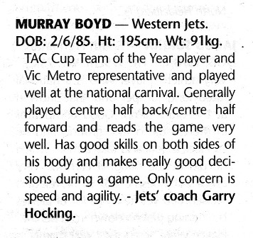 2003 National Draft Bio - Murray Boyd Pleming (Nov 03).