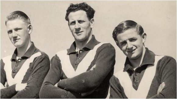 1951 Kevan 'Icy' Hamilton far right, McKinnon Football Club
Herald-Sun Google Images