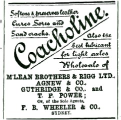 1888 Coacholine Advert containing T. P. Power (saddlery)
Image; Australasian November 24