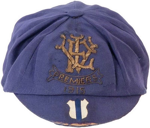 Billy Robinson\'s 1915 Premiership Cap.