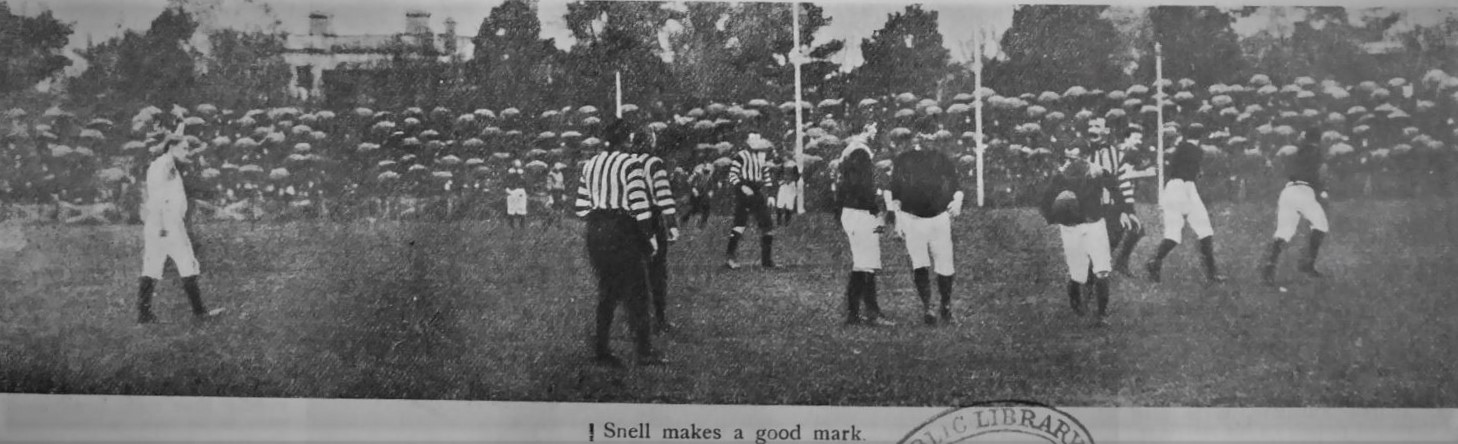 1906 Rnd 4 V Collingwood at Victoria Park
Carlton's Archie Snell marks
Image: SLV, Illustrated Sporting and Dramatic news (Melb)