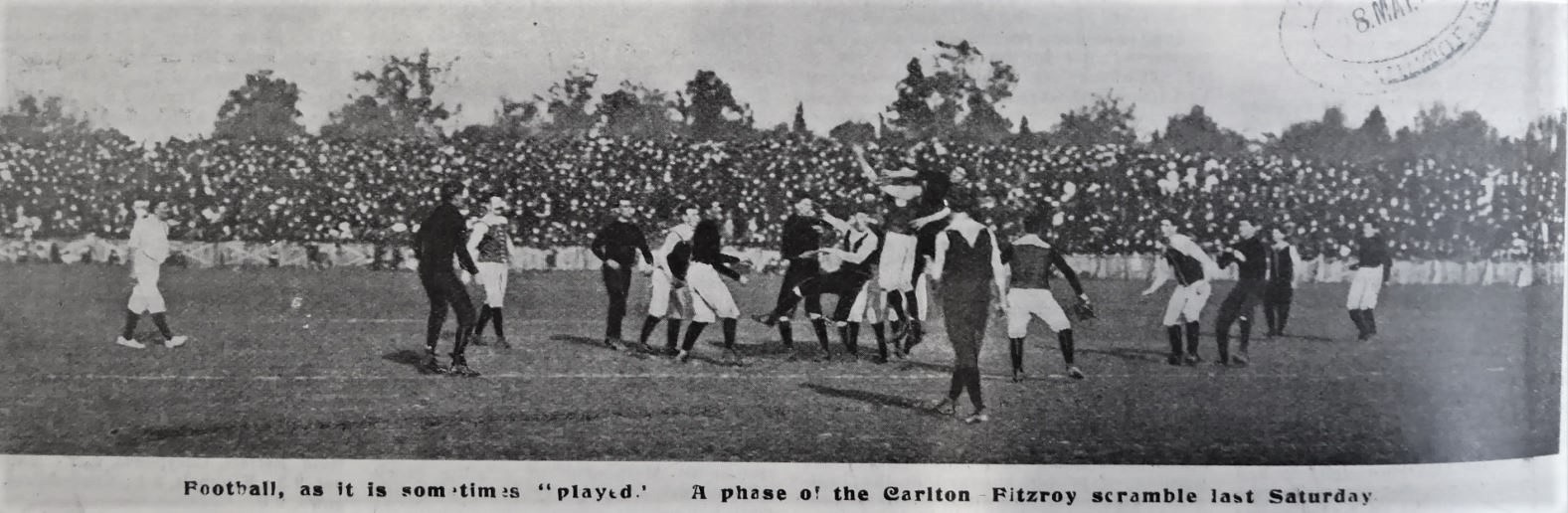 1907 Rnd 4 v Fitzroy at Princes Park
SLV: Illustrated Sporting and Dramatic News
May 22