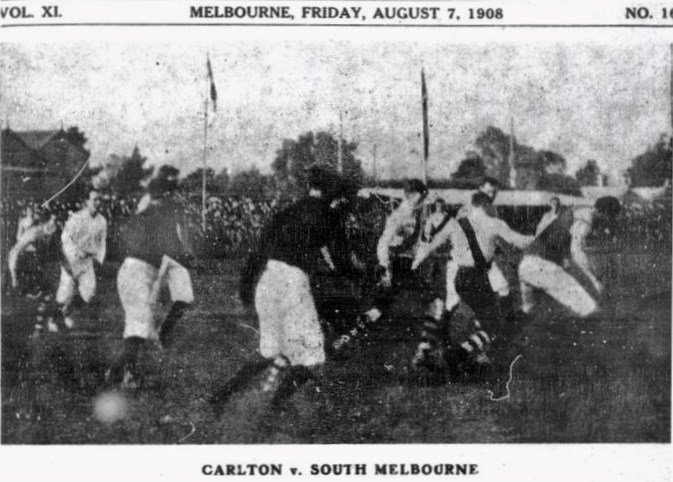 1908 Rnd 15 v South Melbourne at Princes Park
Friday August 07