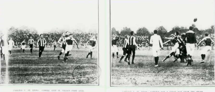 1908 Rnd 1 v St.Kilda at Princes Park
Trove; Australasain May 09 