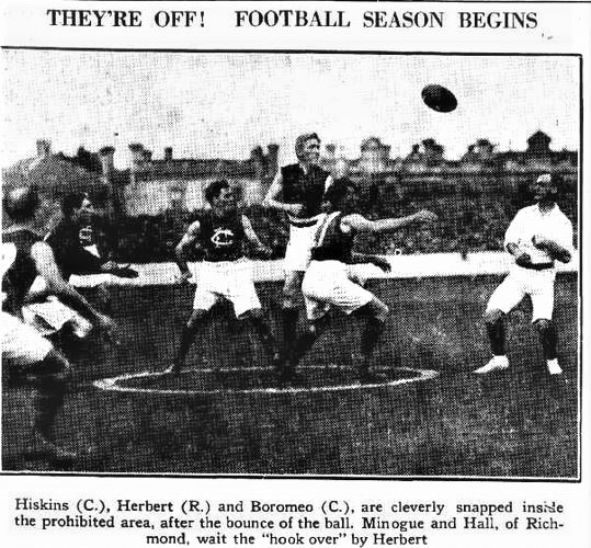 1921 Rnd 1 v Richmond 
Trove: SLV; Herald Mat 07 p1 sporting edition