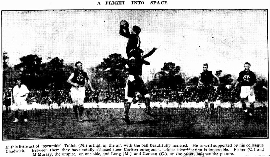 1921 v Melbourne 
Trove: Herald sports edition p1 September 10