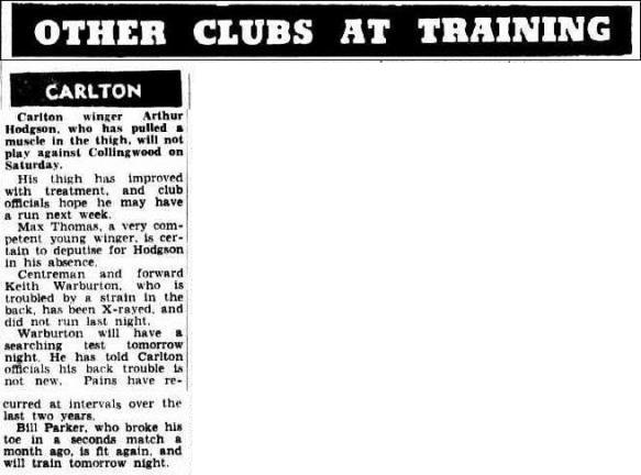 1952 - Blues Training Notes (13/8/52).