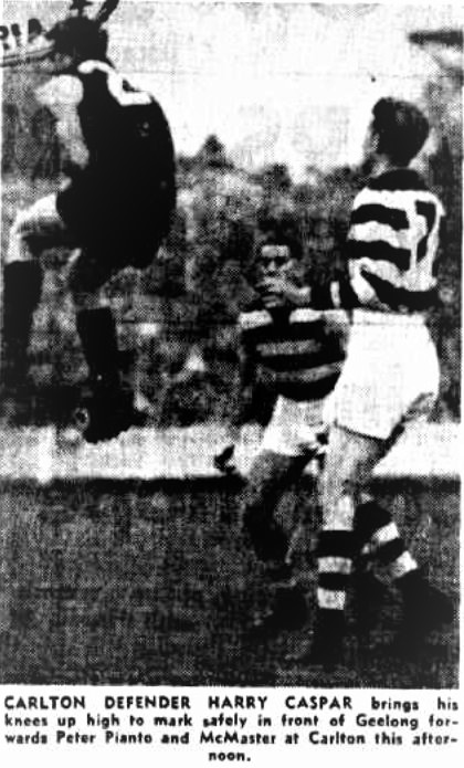 1952 Rnd 7 v Geelong
Harry Caspar 
Trove: Herald June 09 p13 