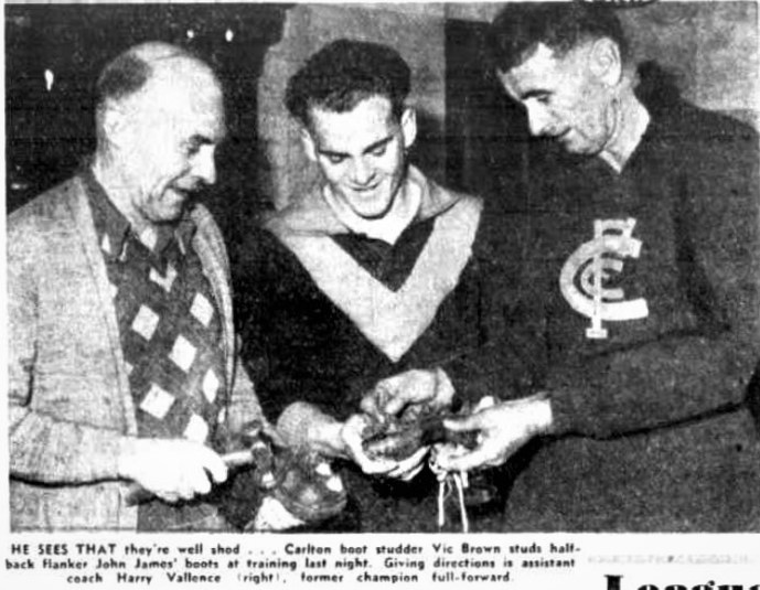 1953 Vic Brown (bootstudder), John James, Harry Vallence.
Trove; Herald August 06 (p17)