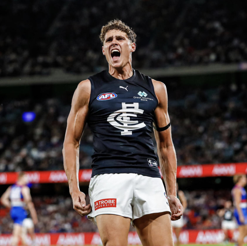 2022 Rd 2 - Charlie Curnow ecstatic after goaling.