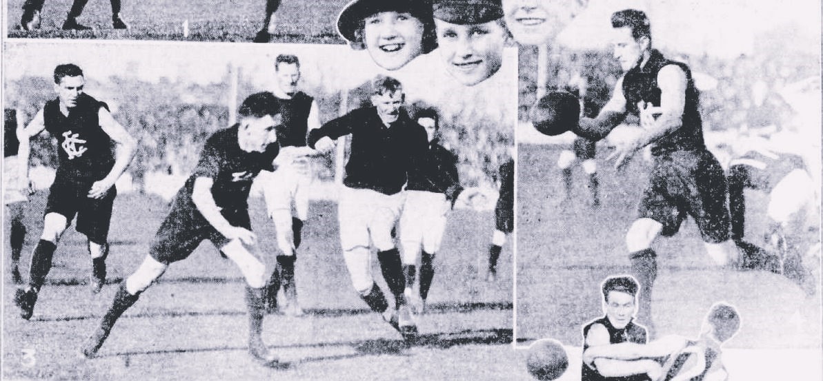 1924 Rnd 10 V Fitz PP Left, Rupe Hiskins And Ernie McAlpine Right Harold Carter Suns News Pic June 30 P1 Capture