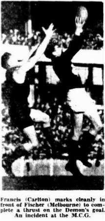 1940 Jim Francis V Melb S. Globe Aug 14 Capture