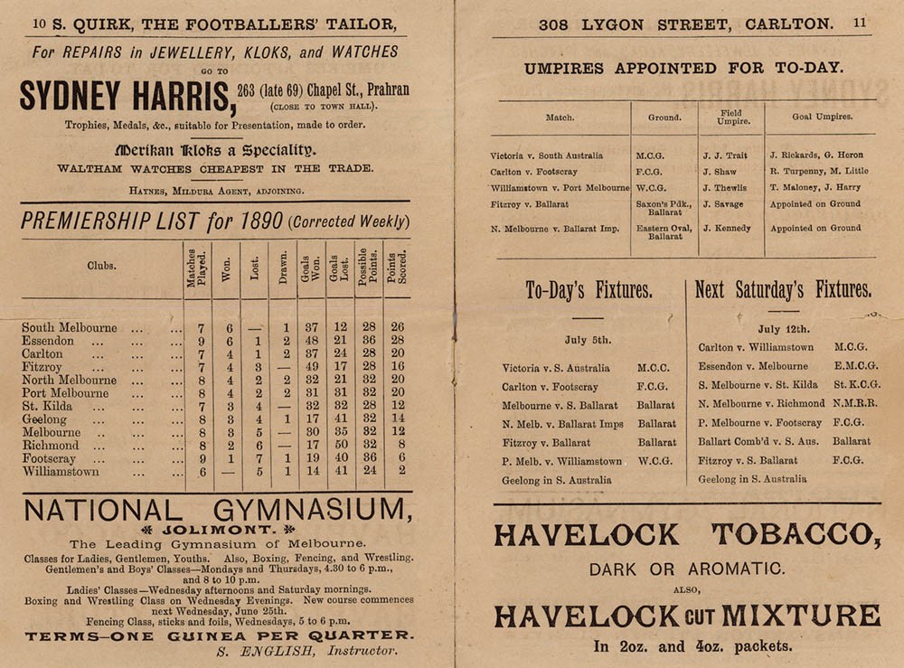 Football Programme 1890 - 5th July
Kindly provided from the collection of Roger Grech.