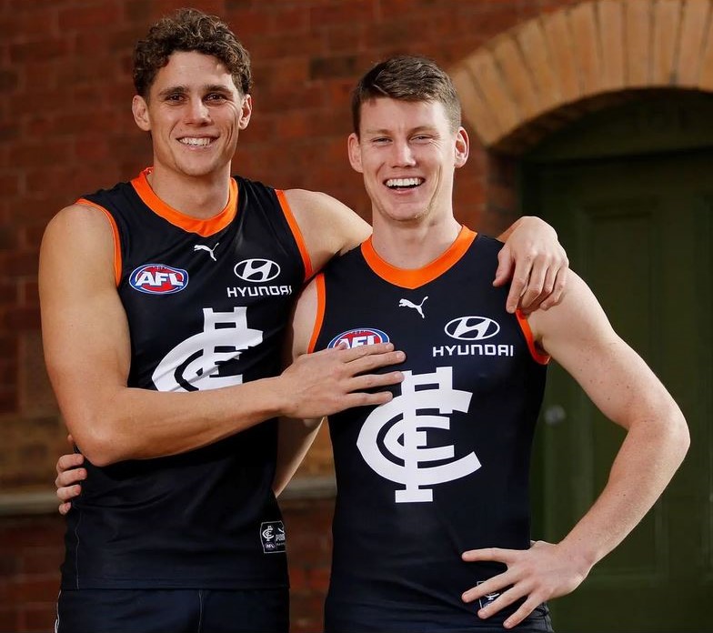 2022 Rnd 16 Carlton Respects Guernsey v St.Kilda
Charlie Curnow and Sam Walsh
CFC photo