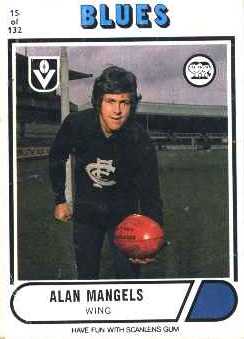 1976 - Alan Mangels (Scanlens Footy Card).